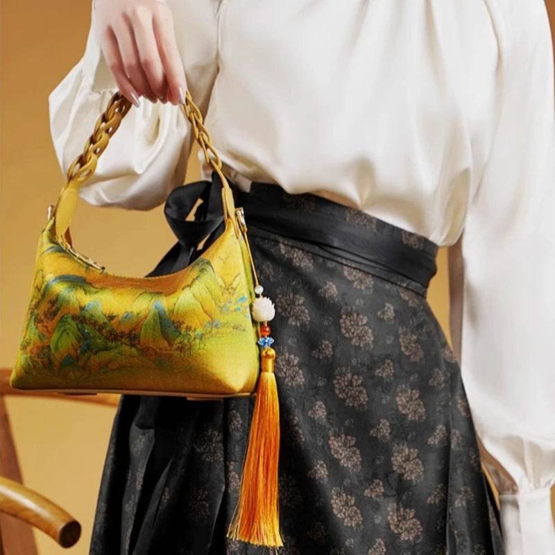 Xiangyunsha Silk Shoulder Bag Designer Handbag - Image 3
