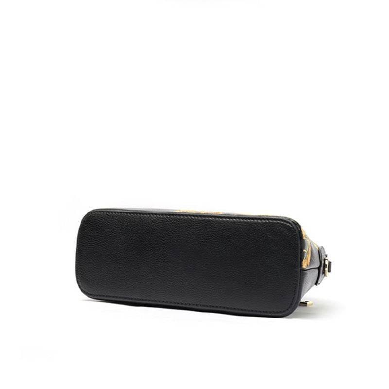 Embroidery Leather Shoulder Bag High Luxury Royal Gold Peony - Image 11