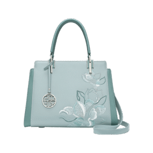 Embroidery Leather Magnolia Crossbody Tote Bag Women Handbag