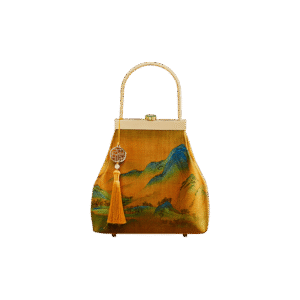 Mulberry Silk Lux Kiss Lock Clutch Handbag