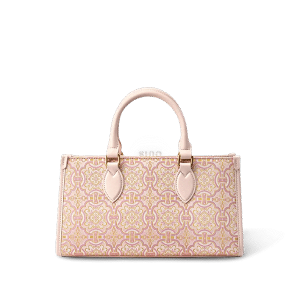 song-brocade-leather-handbag-pink-gold-dingsheng-motif-front-view.png