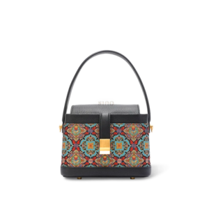 Luxury Song Brocade Scrolling Foliage & Lotus Motif Crossbody Bag